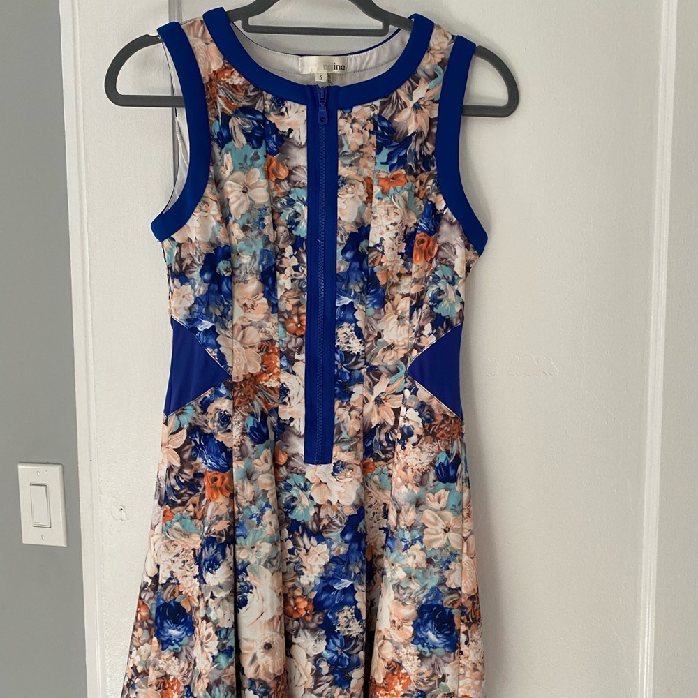 Little spring dress. Blue and white flower details. Gently used.